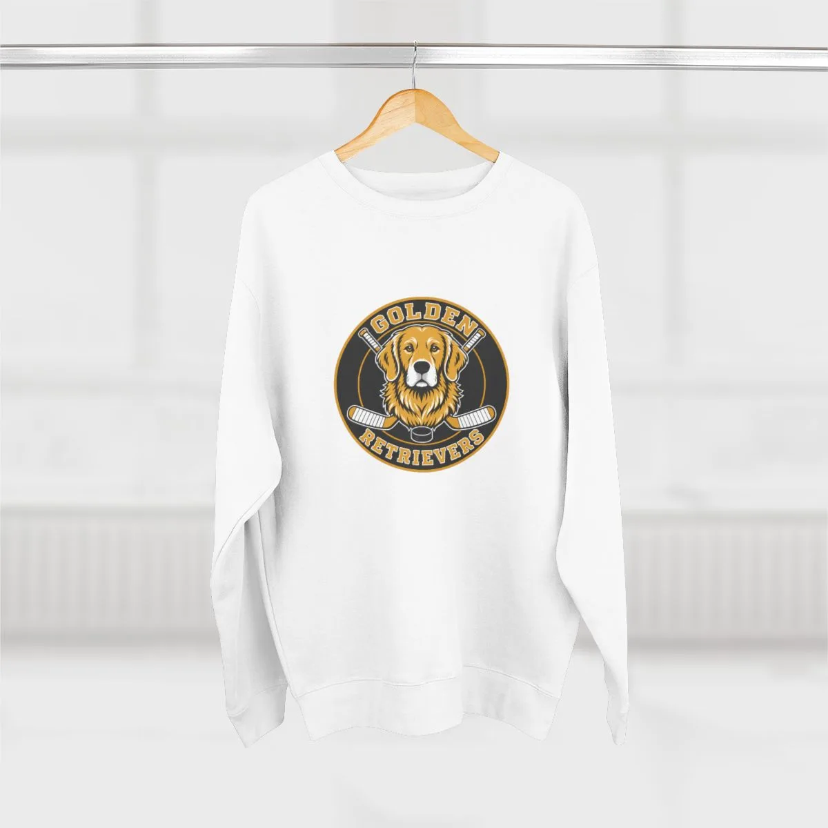 Golden Retrievers Championship Roundel — Crewneck in White, view 3 of 4
