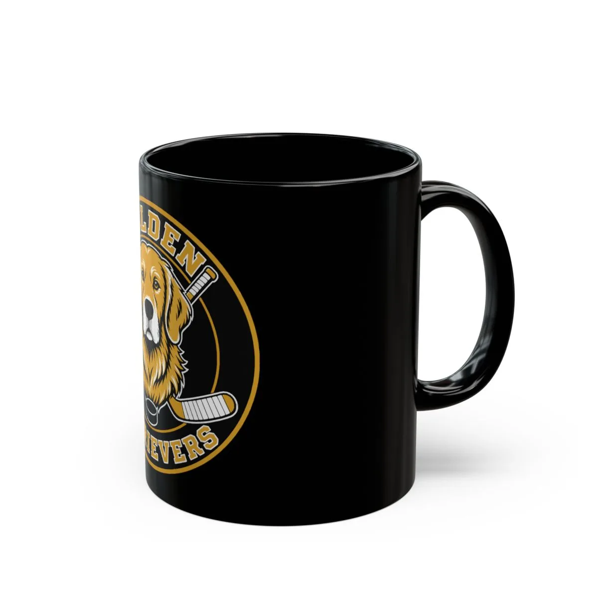 Golden Retrievers Championship Roundel — Mug in Black, view 2 of 3
