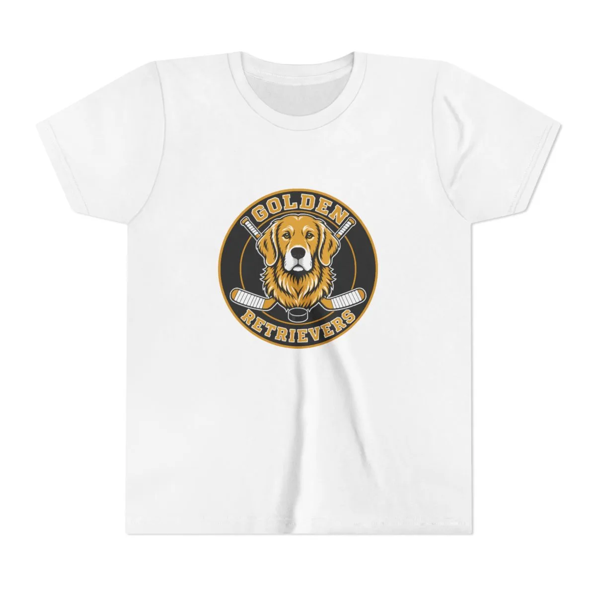 Golden Retrievers Championship Roundel — Youth Tee in White, view 1 of 3