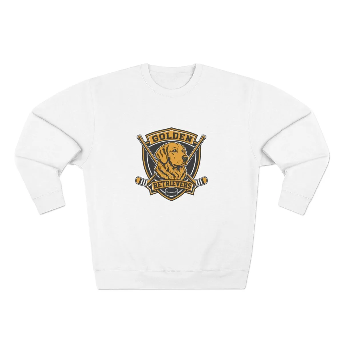 Golden Retrievers Crossed Shield — Crewneck