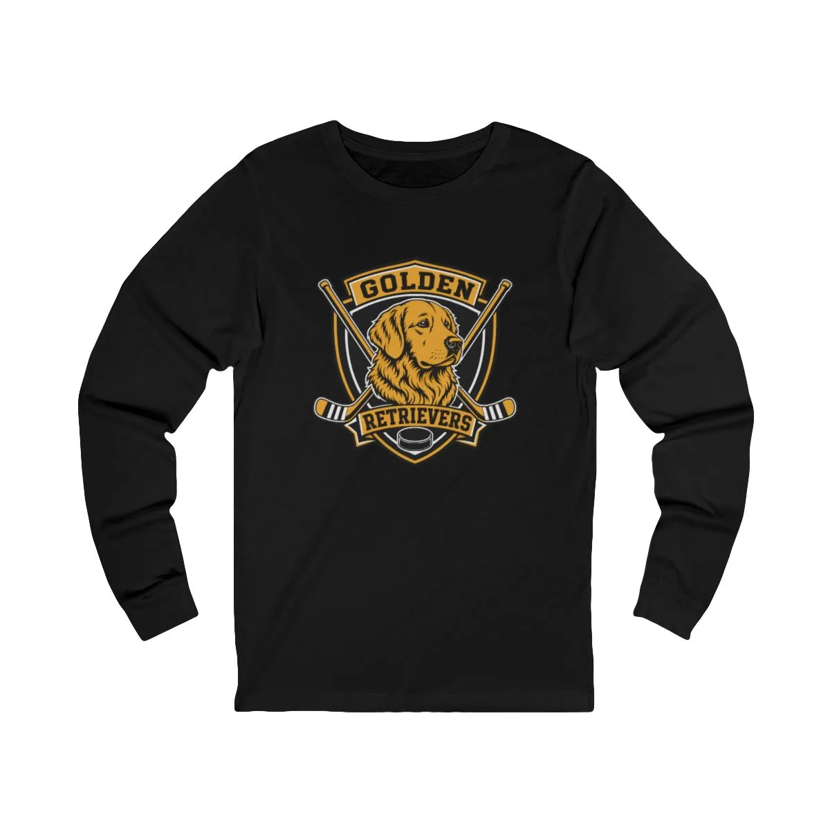 Golden Retrievers Crossed Shield — Long Sleeve Tee