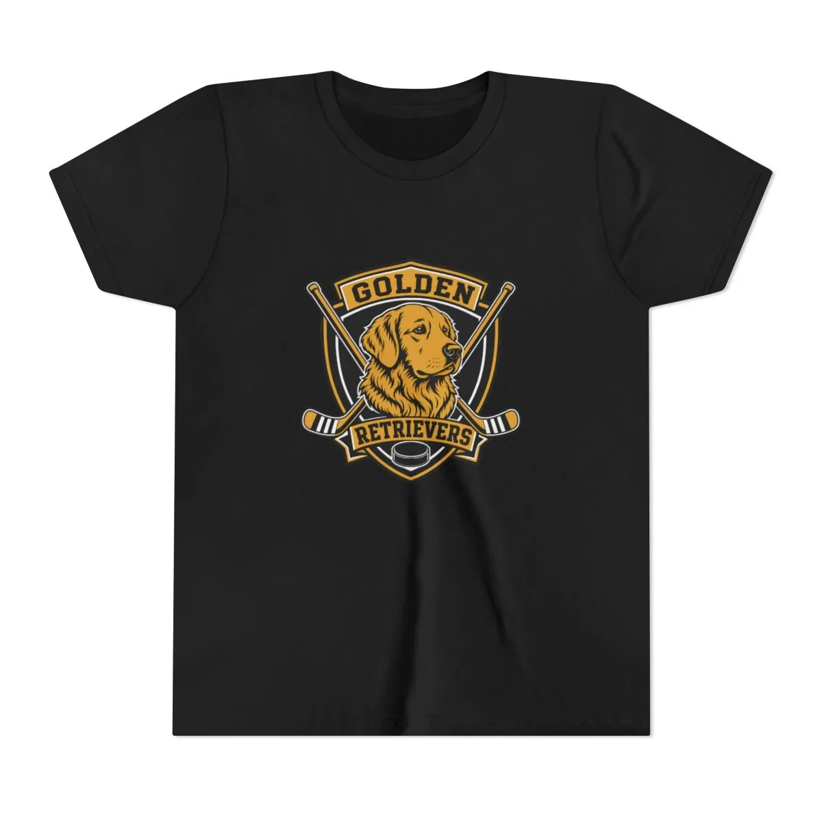 Golden Retrievers Crossed Shield — Youth Tee