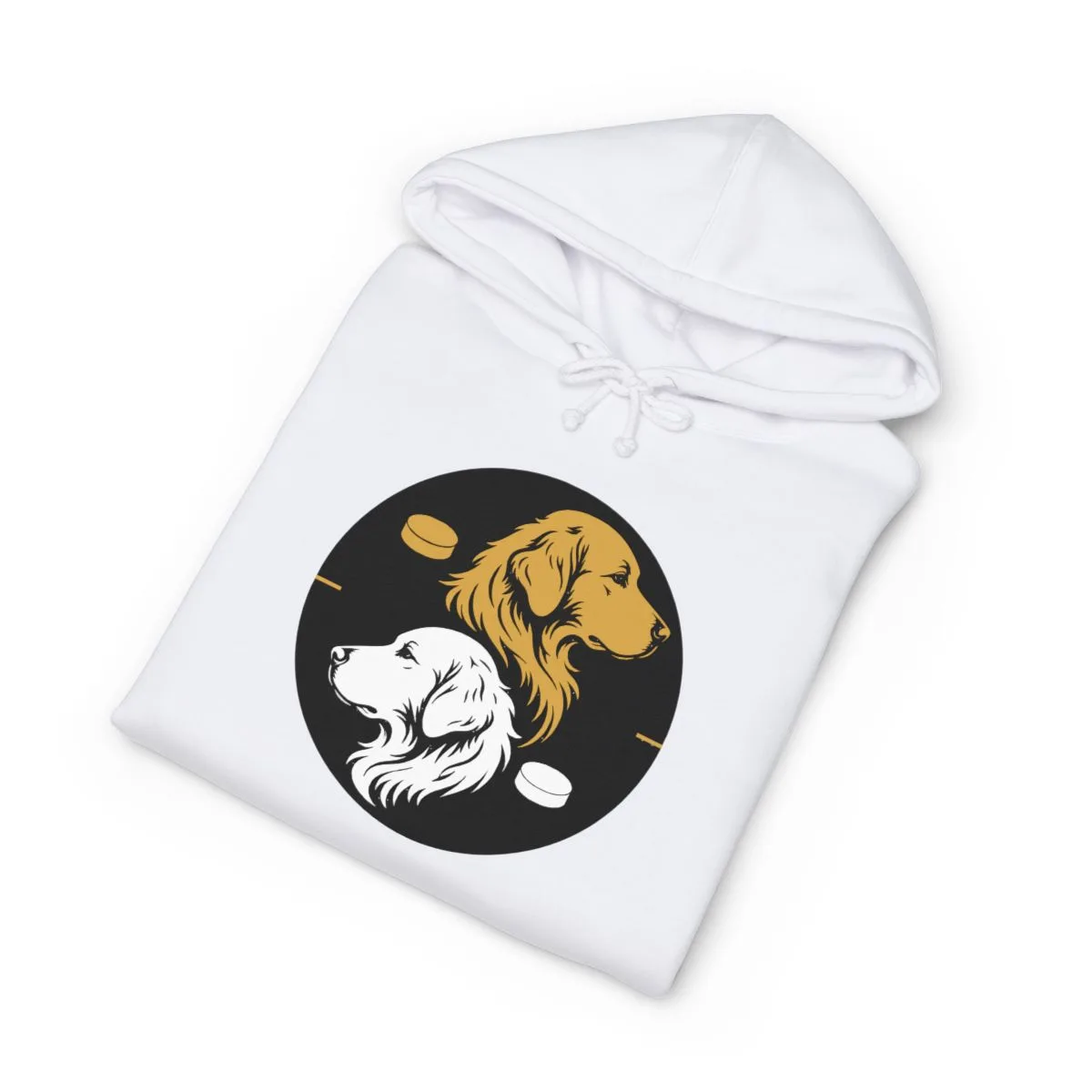 Golden Retrievers Faceoff — Hoodie in White, view 3 of 3