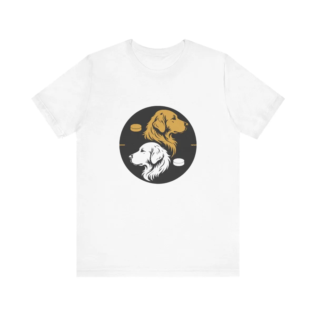 Golden Retrievers Faceoff — Tee in White, view 1 of 4