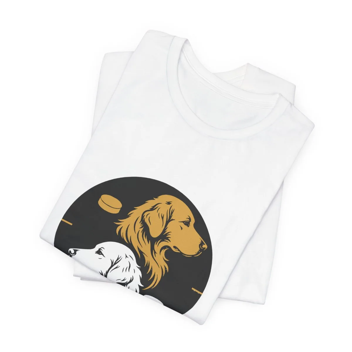 Golden Retrievers Faceoff — Tee in White, view 4 of 4