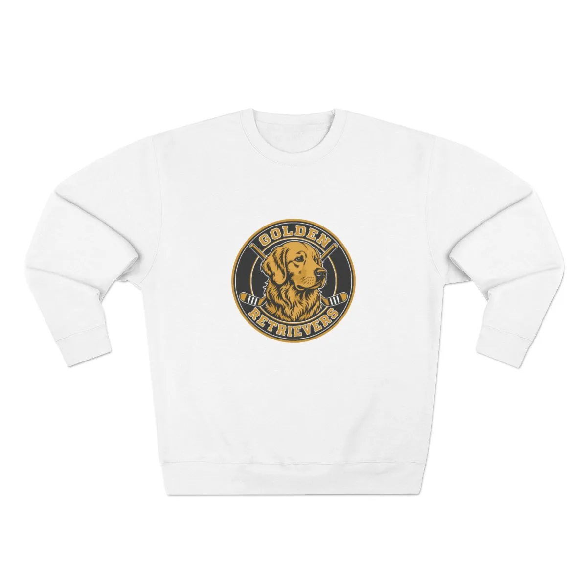 Golden Retrievers Heritage Seal — Crewneck in White, view 1 of 4