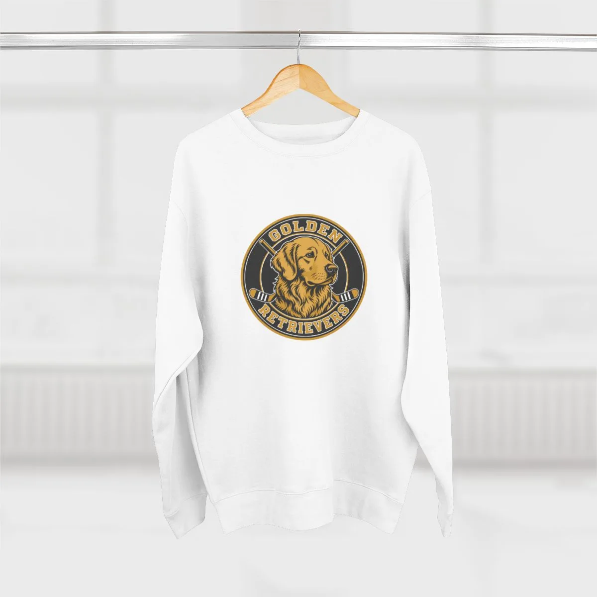 Golden Retrievers Heritage Seal — Crewneck in White, view 3 of 4