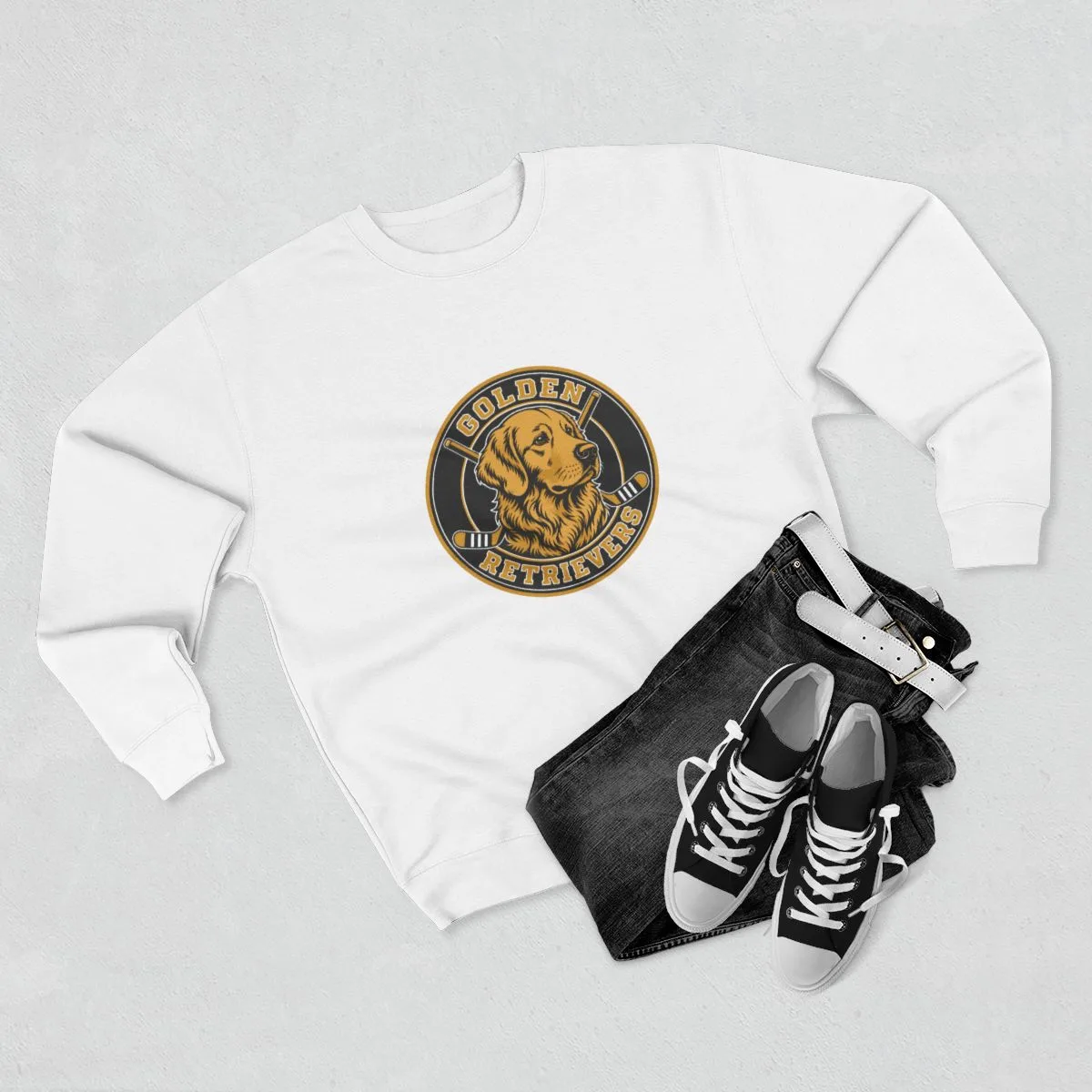 Golden Retrievers Heritage Seal — Crewneck in White, view 4 of 4