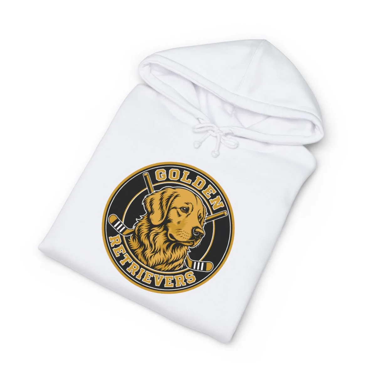 Golden Retrievers Heritage Seal — Hoodie in White, view 3 of 3