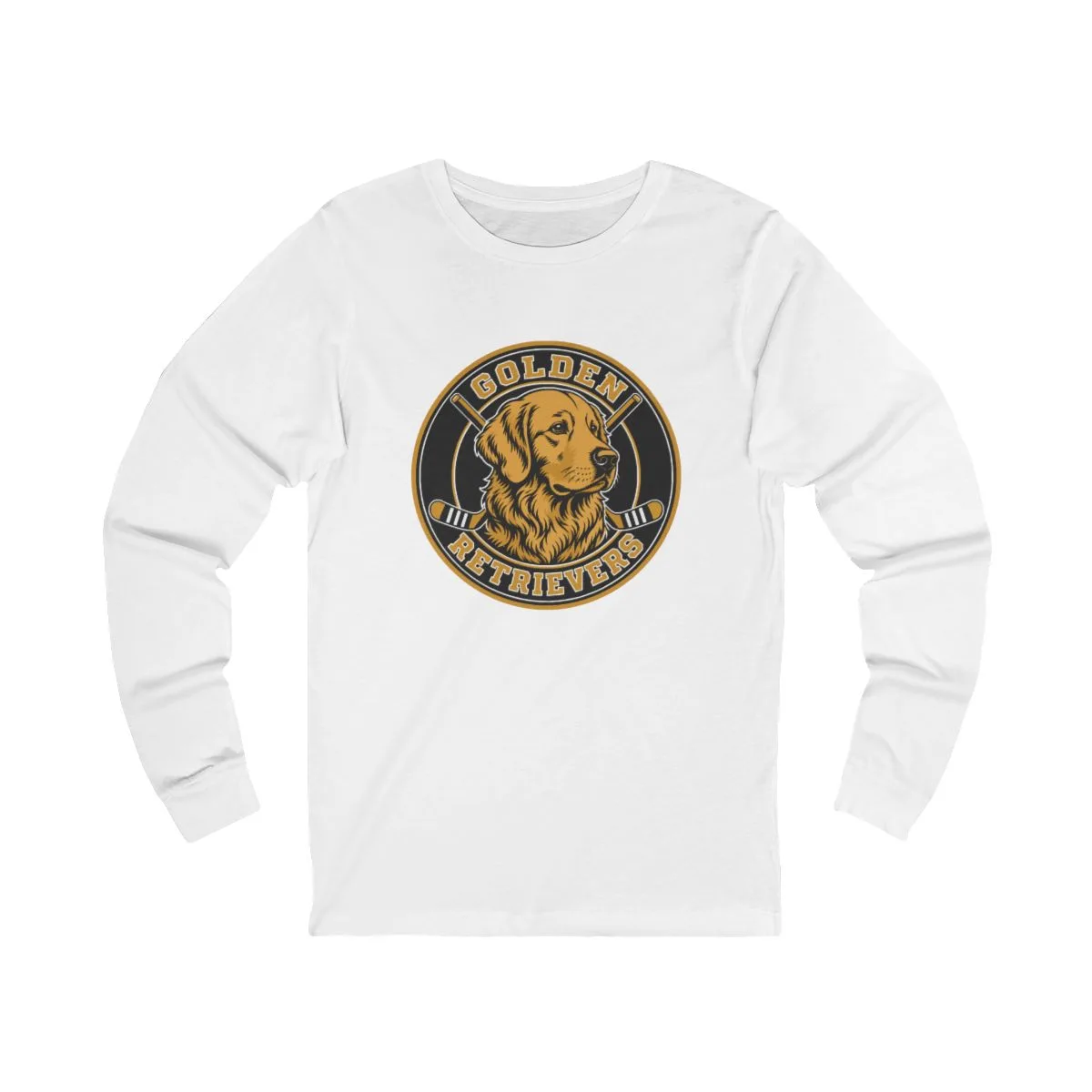 Golden Retrievers Heritage Seal — Long Sleeve Tee in White, view 1 of 4