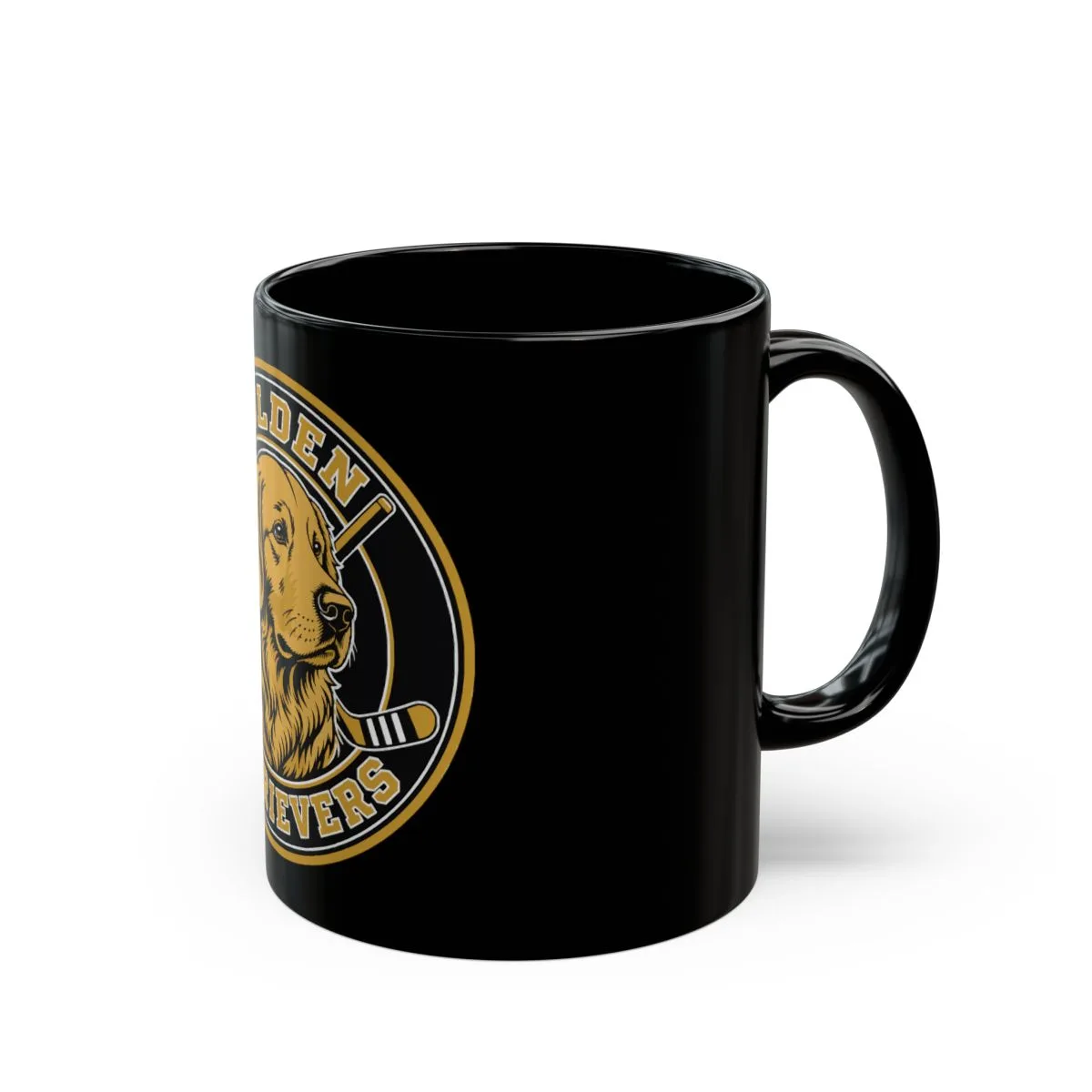 Golden Retrievers Heritage Seal — Mug in Black, view 2 of 3
