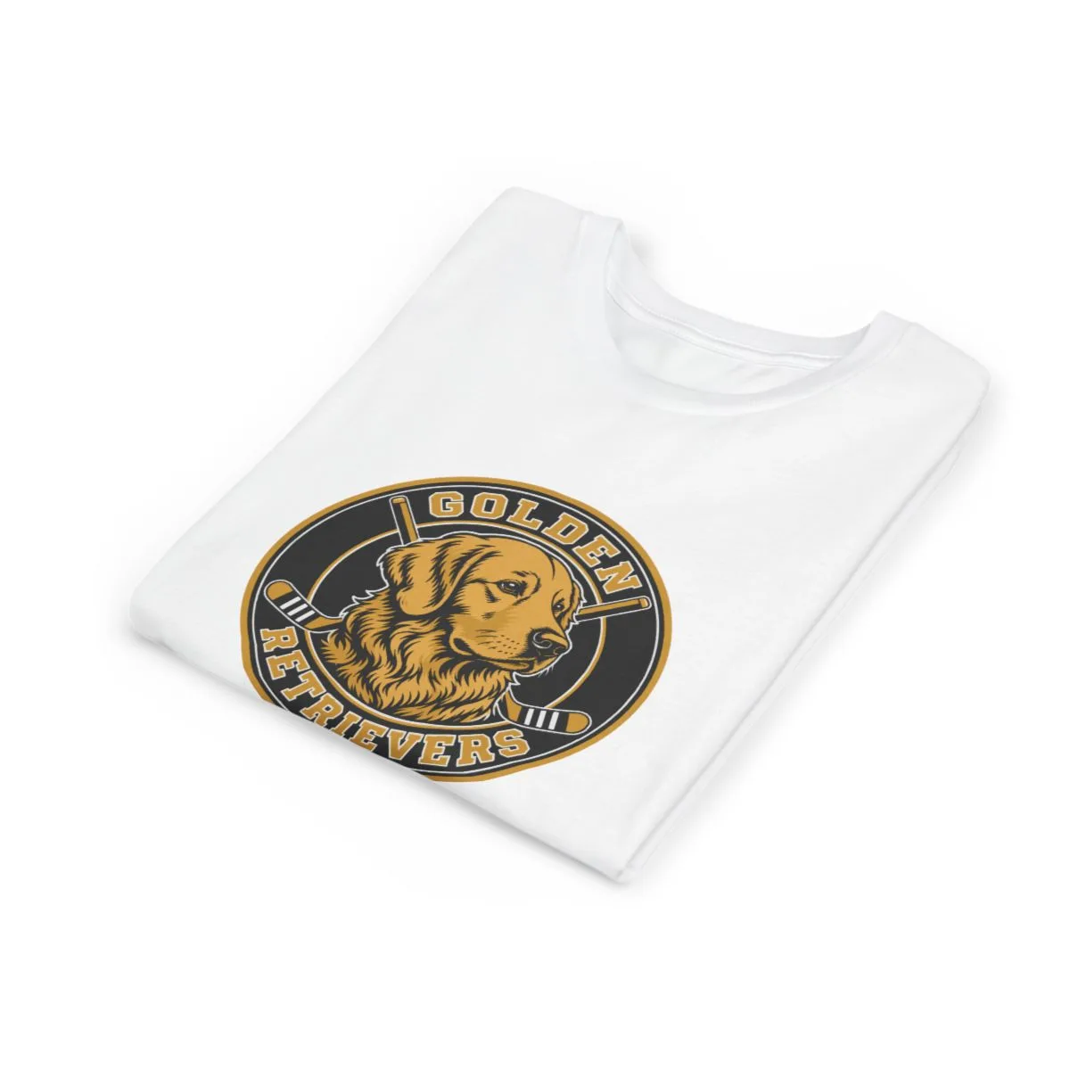 Golden Retrievers Heritage Seal — Youth Tee in White, view 3 of 3