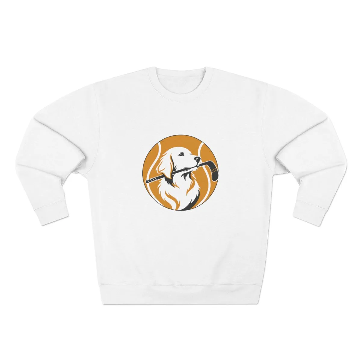 Golden Retrievers Stick Carry — Crewneck in White, view 1 of 4
