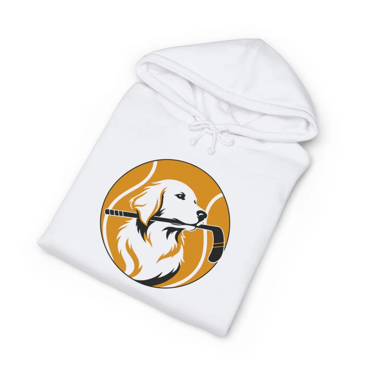 Golden Retrievers Stick Carry — Hoodie in White, view 3 of 3