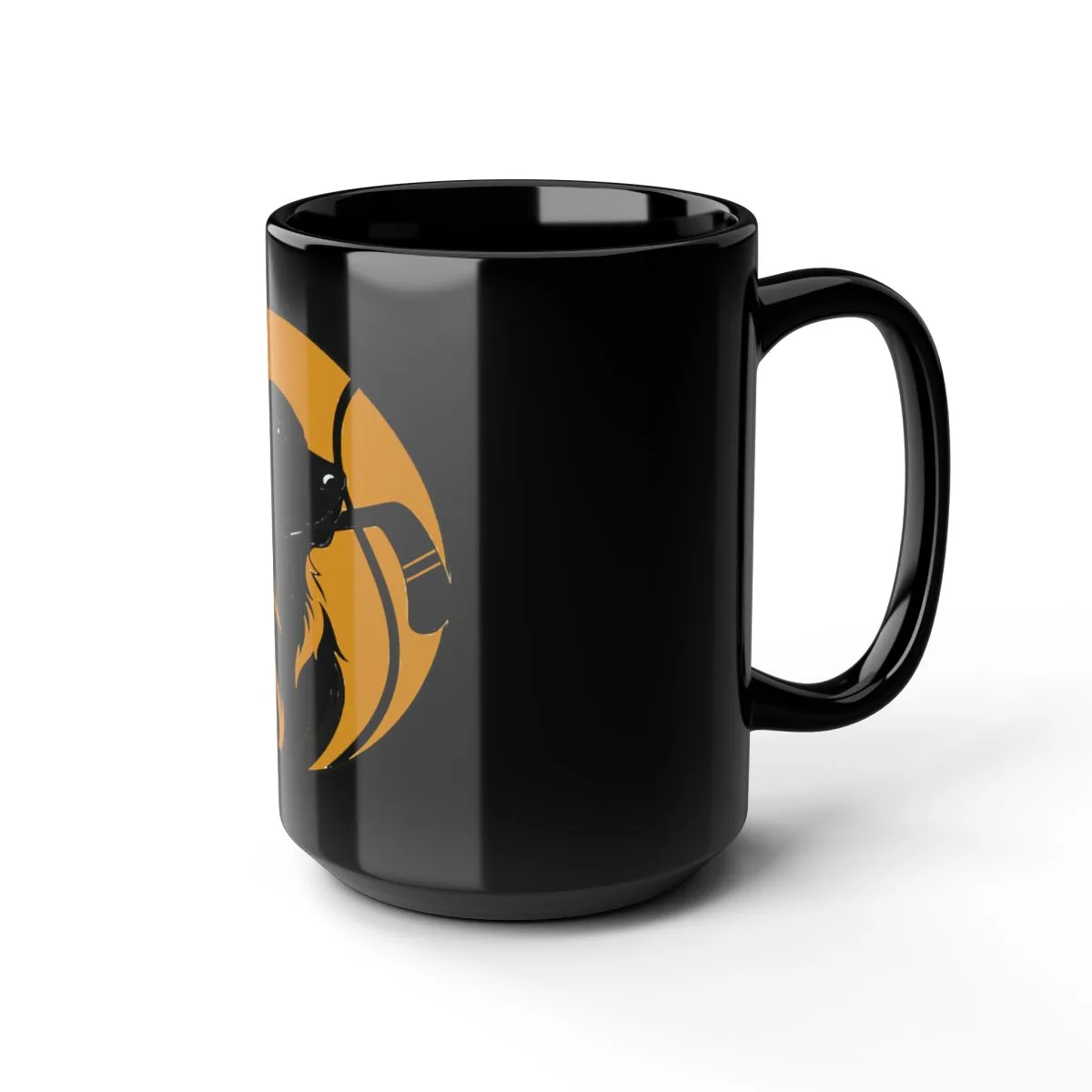 Golden Retrievers Stick Carry — Mug in Black, view 3 of 3