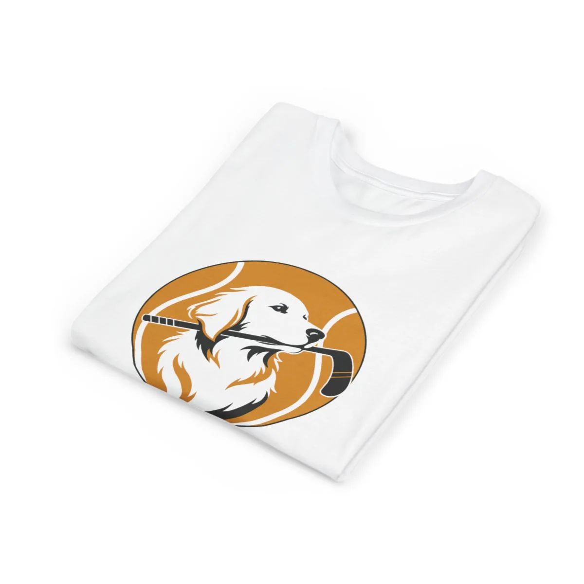 Golden Retrievers Stick Carry — Youth Tee in White, view 3 of 3