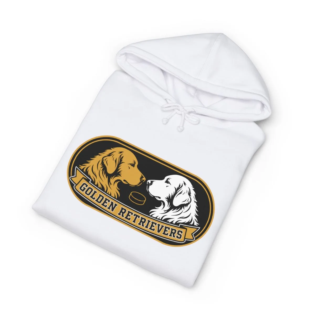 Golden Retrievers Boop — Hoodie in White, view 3 of 3