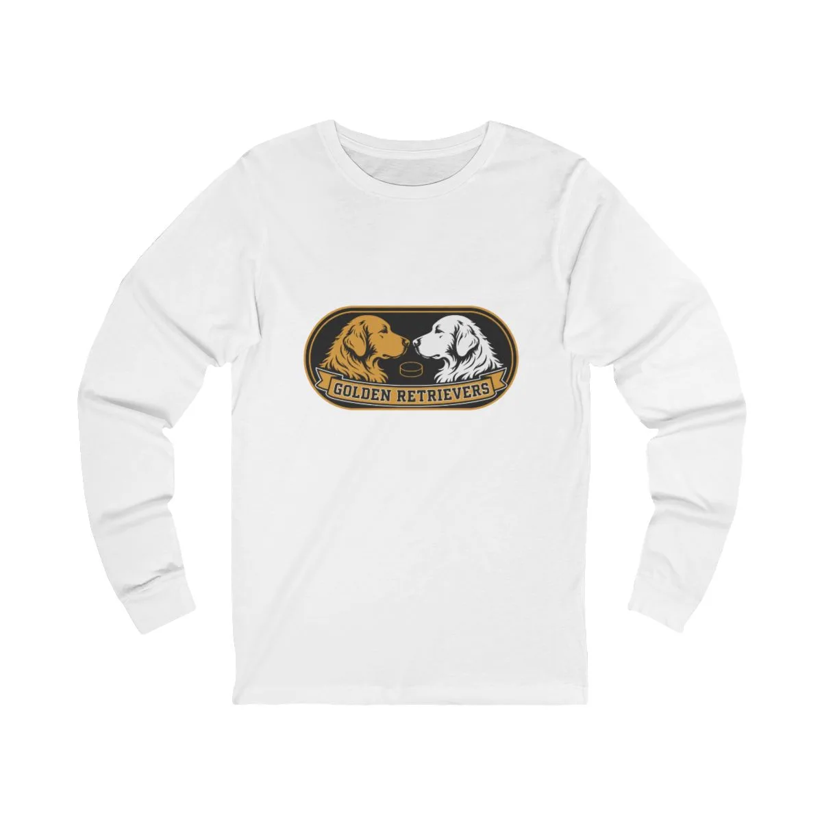Golden Retrievers Boop — Long Sleeve Tee in White, view 1 of 4