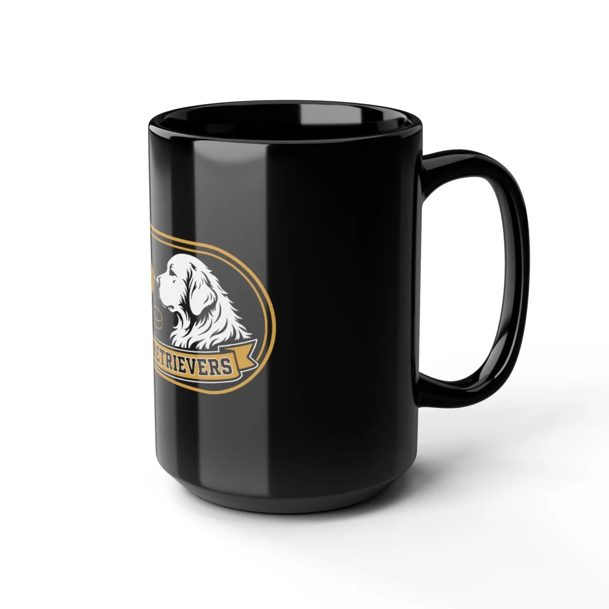 Golden Retrievers Boop — Mug in Black, view 3 of 3
