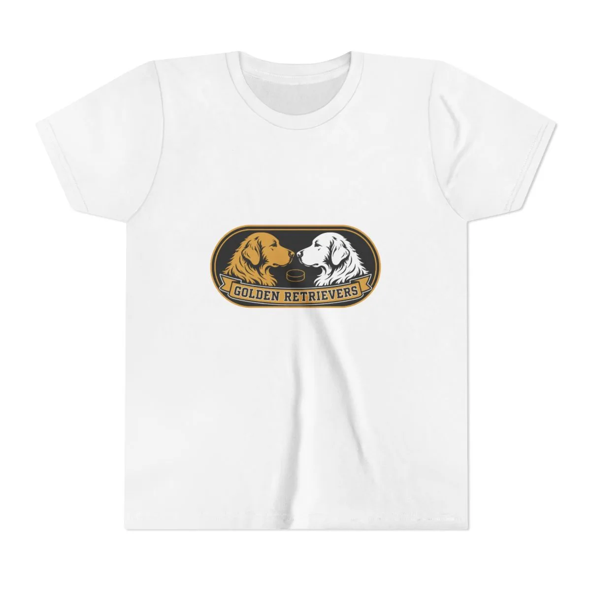 Golden Retrievers Boop — Youth Tee in White, view 1 of 3