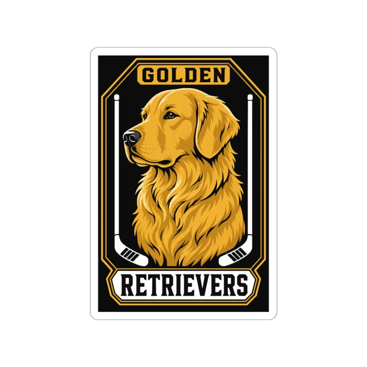Golden Retrievers Octagon Patch — Sticker in White vinyl, view 1 of 1