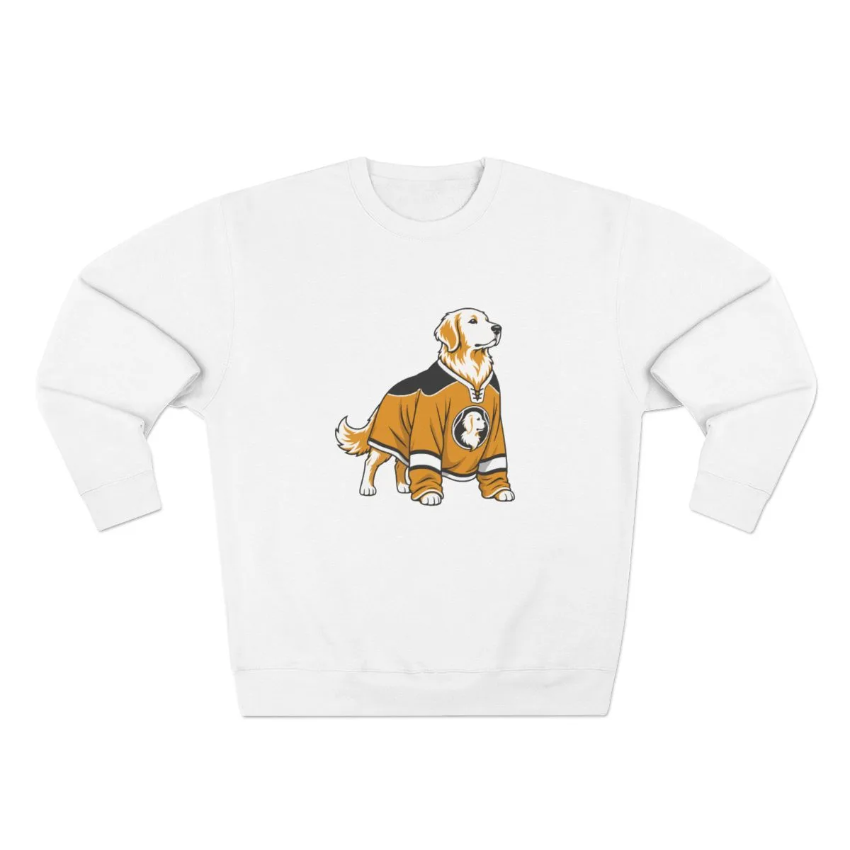 Golden Retrievers In Uniform — Crewneck in White, view 1 of 4