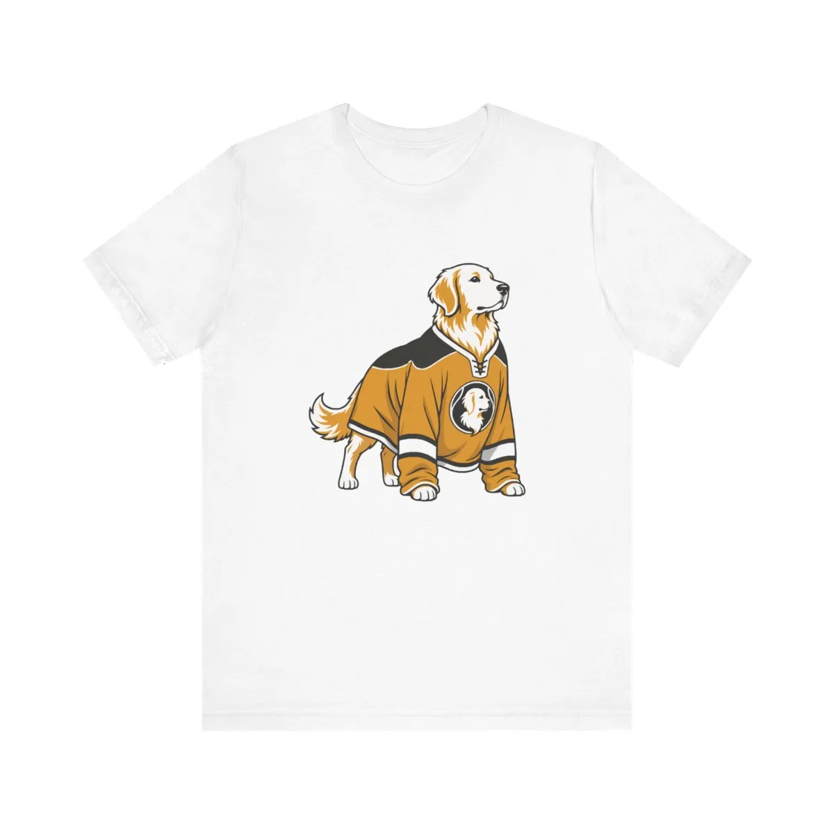 Golden Retrievers In Uniform — Tee in White, view 1 of 4