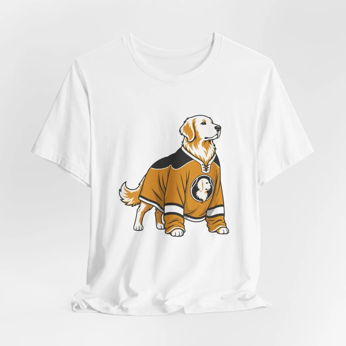 Golden Retrievers In Uniform — Tee in White, view 3 of 4