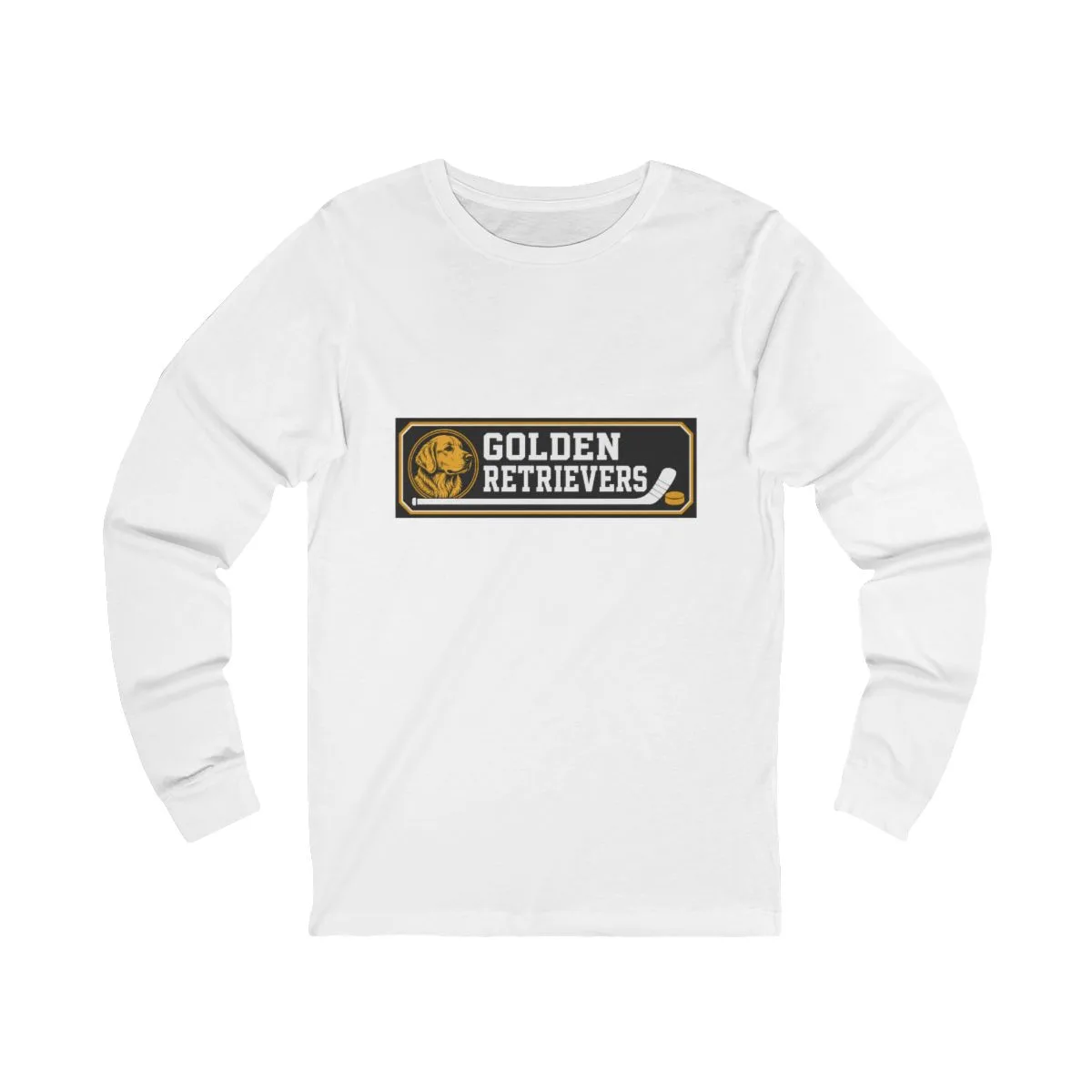 Golden Retrievers Rink Board — Long Sleeve Tee in White, view 1 of 4