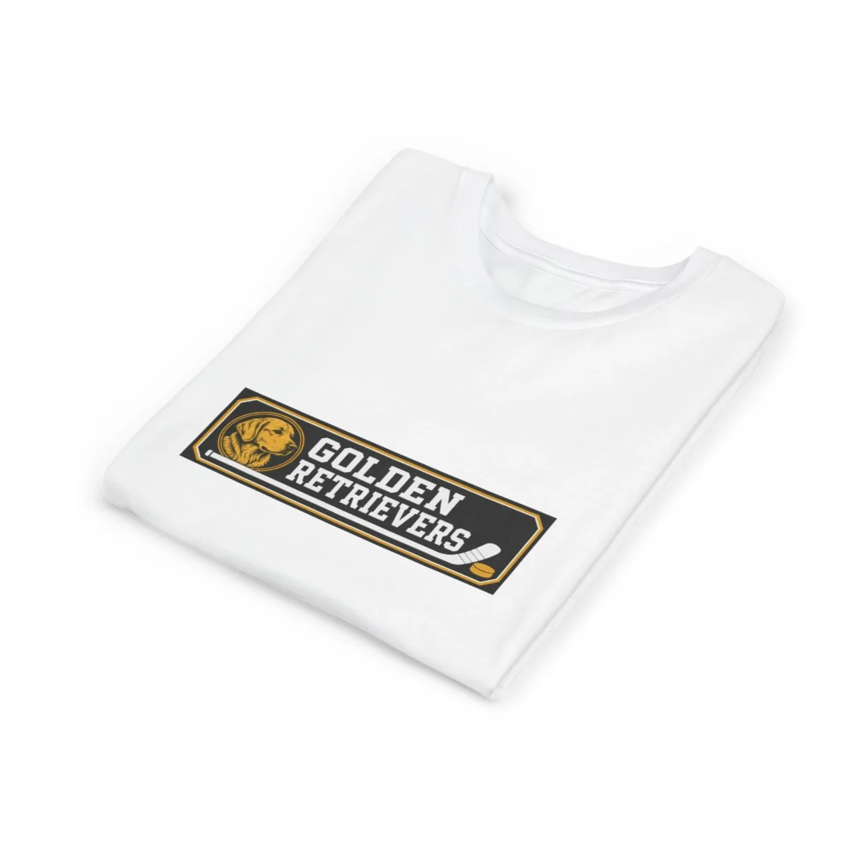 Golden Retrievers Rink Board — Youth Tee in White, view 3 of 3